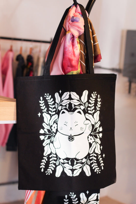 Tote bag gatito de la suerte